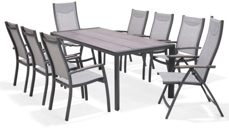 LifestyleGarden Urbanite Panama Dark 8 Seat Mixed Dining Set | Garden Furniture Online