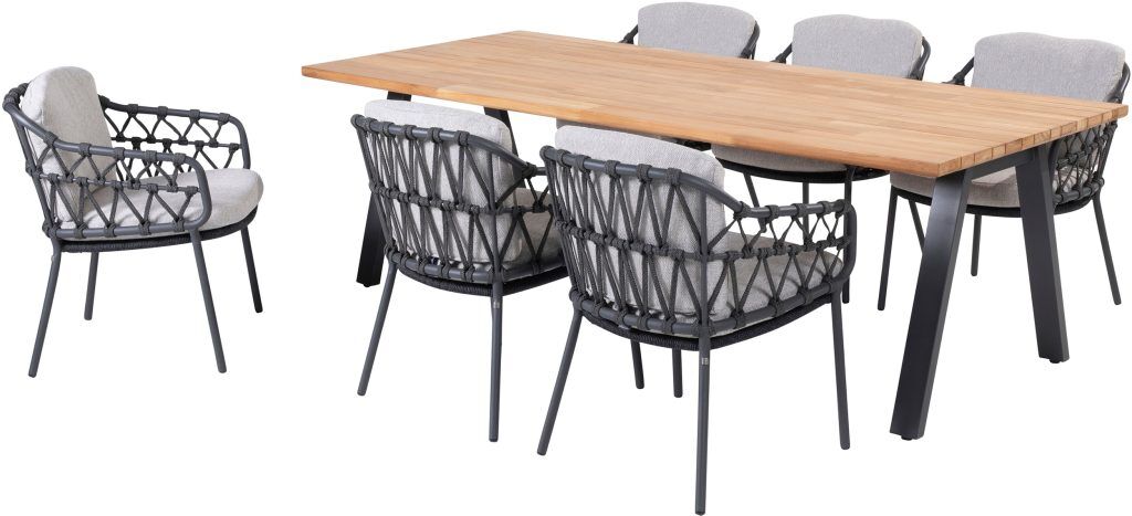 4 Seasons Outdoor Calpi 6 Seat Rectangular Dining Set | Garden Furniture Online