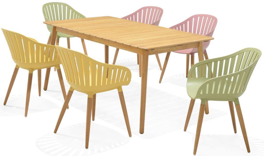 LifestyleGarden Nassau DuraOcean 6 Seat Rectangular Dining Set Mixed | Garden Furniture Online