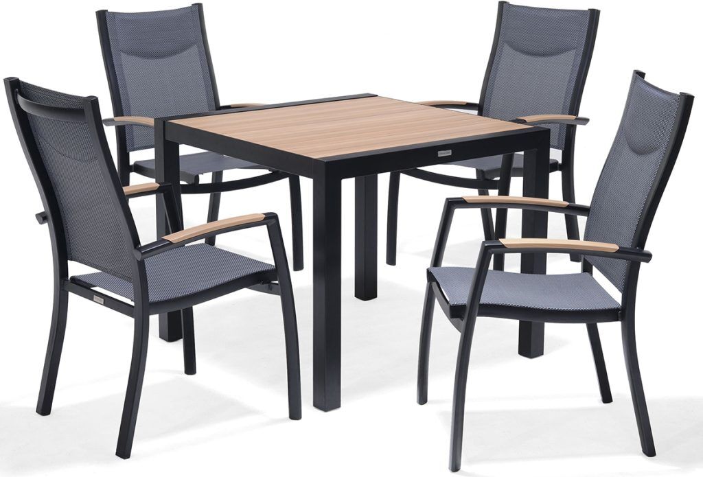 LifestyleGarden Panama 4 Seat Stacking Dining Set Weathernet | Garden Furniture Online