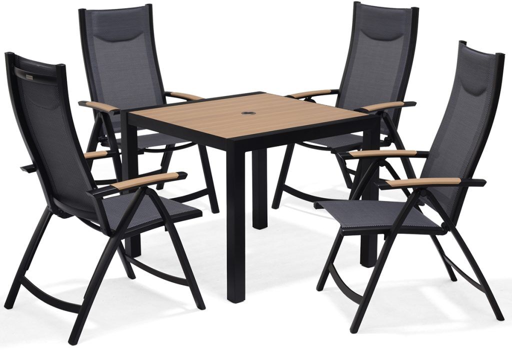 LifestyleGarden Panama 4 Seat Reclining Dining Set Weathernet | Garden Furniture Online