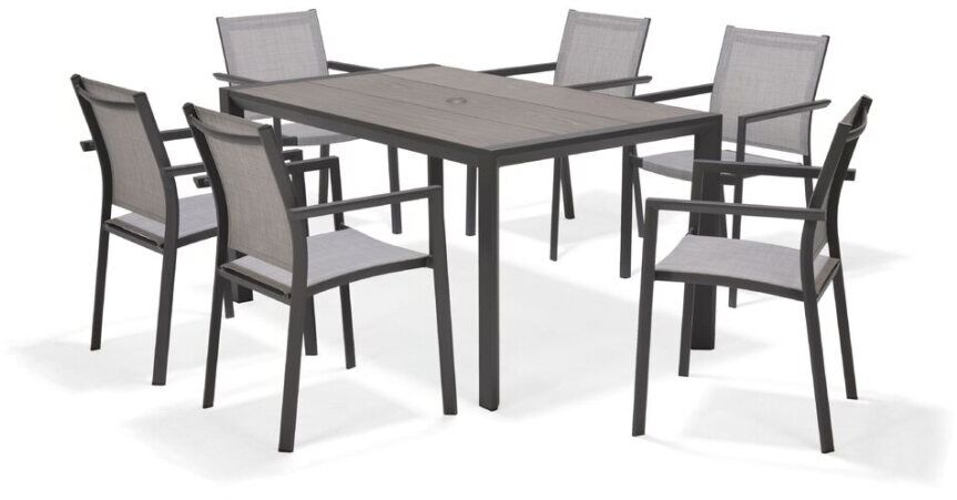 LifestyleGarden Urbanite Solana Dark 6 Seat Stacking Dining Set | Garden Furniture Online