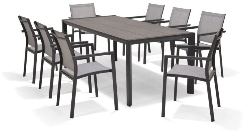 LifestyleGarden Urbanite Solana Dark 8 Seat Stacking Dining Set | Garden Furniture Online