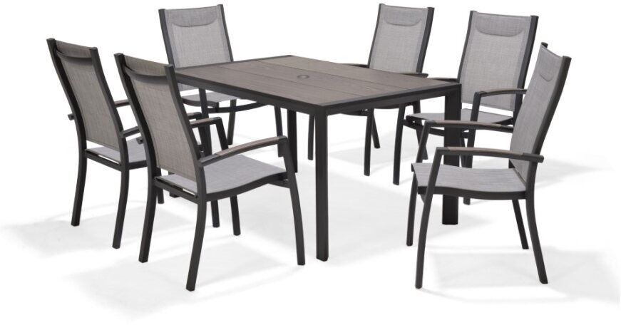 LifestyleGarden Urbanite Panama Dark 6 Seat Stacking Dining Set | Garden Furniture Online