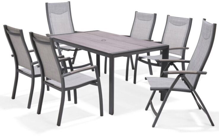 LifestyleGarden Urbanite Panama Dark 6 Seat Mixed Dining Set | Garden Furniture Online