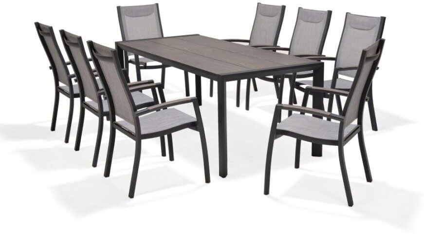 LifestyleGarden Urbanite Panama Dark 8 Seat Stacking Dining Set | Garden Furniture Online