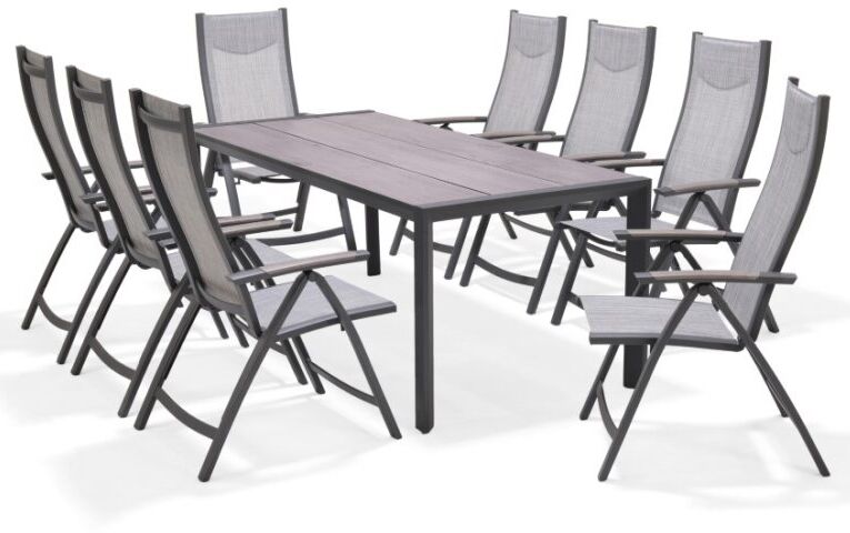 LifestyleGarden Urbanite Panama Dark 8 Seat Reclining Dining Set | Garden Furniture Online