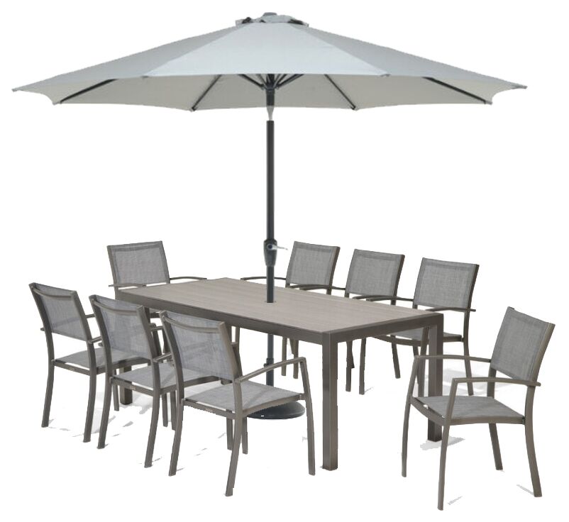 LifestyleGarden Solana 8 Seat Dining Set including Parasol and Base | Garden Furniture Online