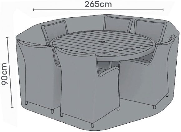 LifestyleGarden Premium Furniture Cover 6x Round Dining set   Grey | Garden Furniture Online