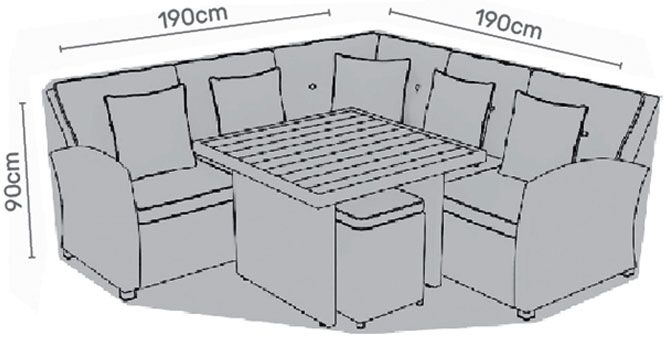 LifestyleGarden Premium Furniture Cover casual Dining Set Lite 190x190cm   Grey | Garden Furniture Online
