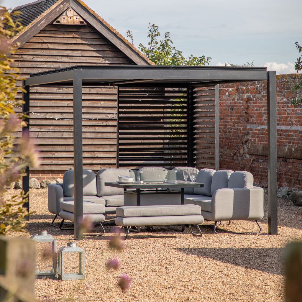 Gallery Outdoor Messina Pergola Black 3000x4000mm | Garden Furniture Online