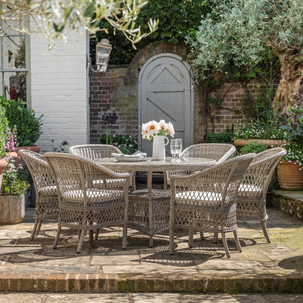 Gallery Outdoor Menton 6 Seater Round Dining Set | Garden Furniture Online